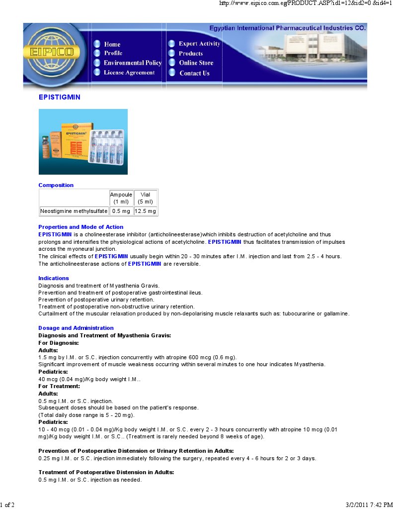 Epistigmin | PDF | Drugs | Pharmacology