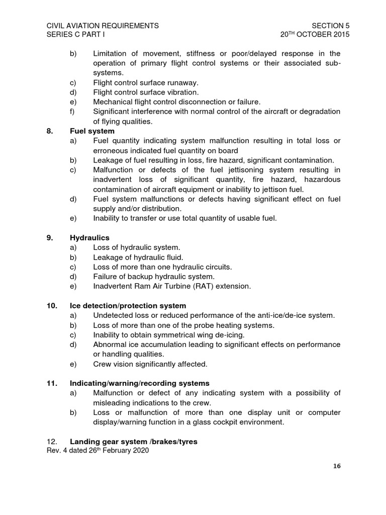 Fuel System Civil Aviation Requirements Section 5 Series C Part I 20 OCTOBER 2015 PDF