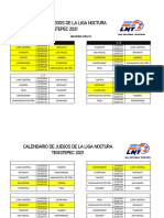 Horario Futbol 2da Vuelta