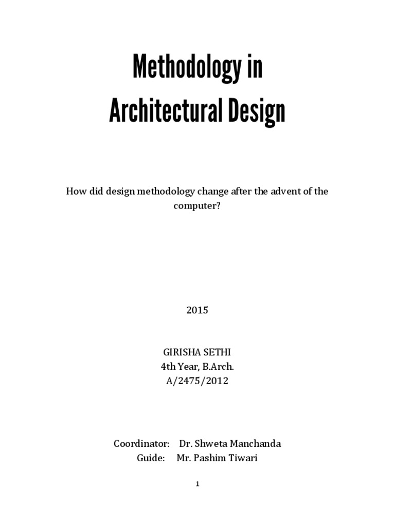 Methodology in Architectural Design PDF