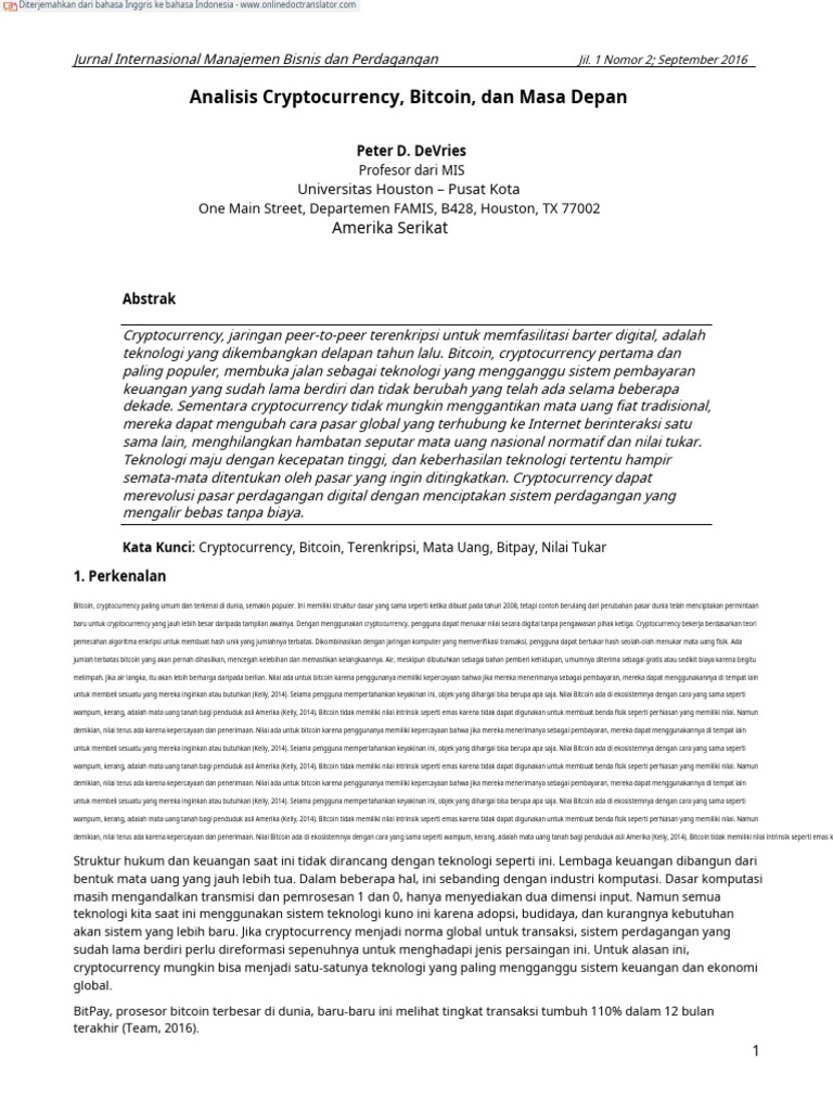 An Analysis of Cryptocurrency, Bitcoin, and The Future - En.id | PDF ...
