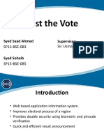Cast The Vote: Syed Saad Ahmed Supervisor