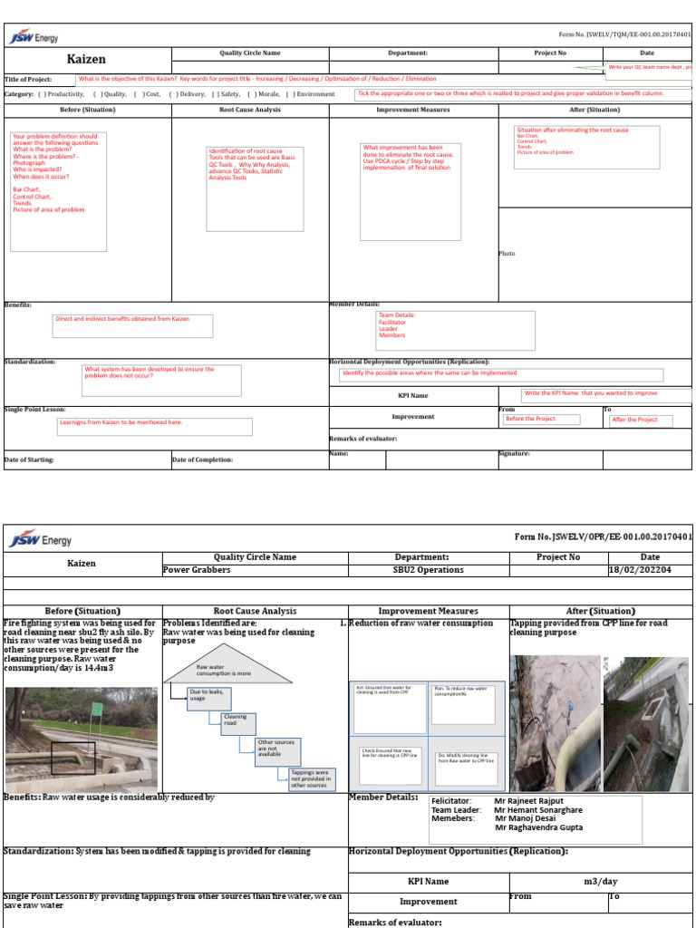 Kaizen format | PDF | Performance Indicator | Business