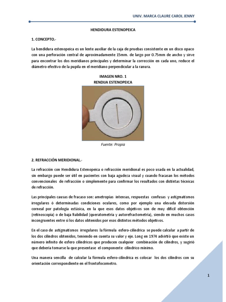 P2. Hendidura Estenopeica PDF