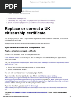 Replace or Correct A UK Citizenship Certificate - GOV - UK