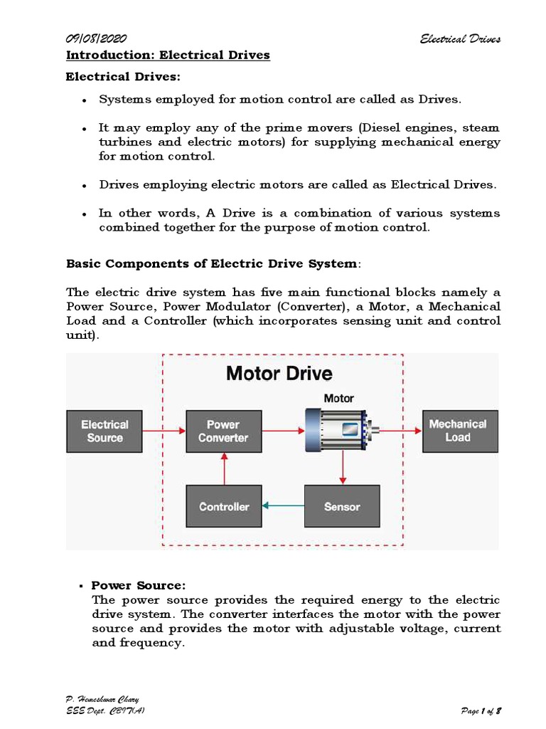 Overview of Electrical Drive Systems | PDF | Electric Motor | Electric ...