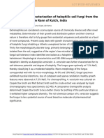 Isolation and Characterization of Halophilic Soil Fungi From The Salt Desert of Little Rann of Kutch India