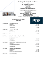 Schedule of Divine Services - June, 2011