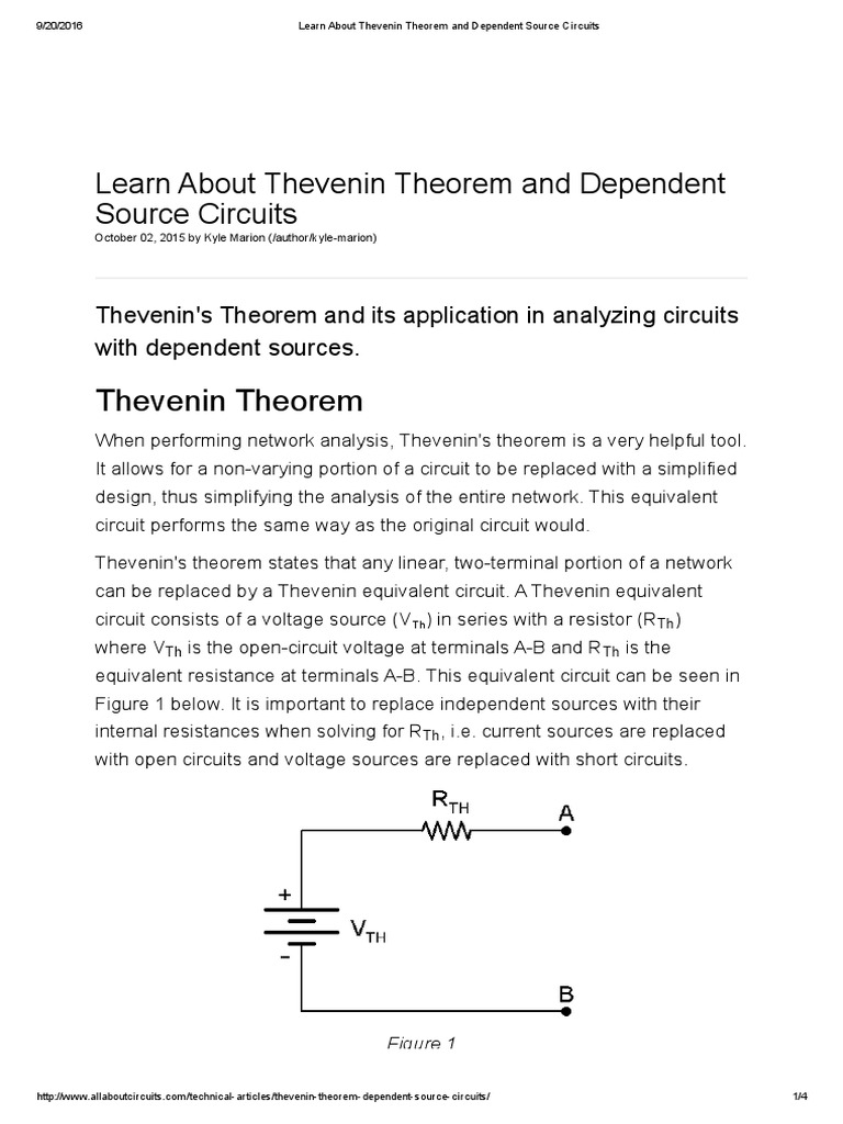 Thevenin's Theorem with Dependent Sources | PDF | Electrical Network ...