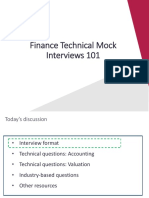 Finance Technical Mock Interviews 101