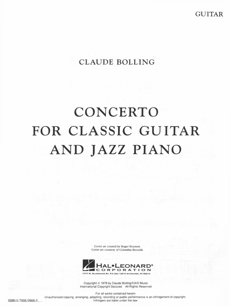 Claude Bolling Concerto For Classic Guitar and Jazz Piano 1978