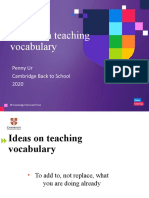 20 Tips On Teaching Vocabulary: Penny Ur Cambridge Back To School 2020