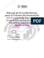 Manual de Procedimiento - Generacion Del Proyecto de Decreto Jubilatorio y Notificacion