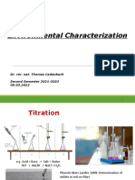 Environmental Characterization: Dr. Rer. Nat. Thomas Cadenbach Second Semester 2021-2022 09.03.2022