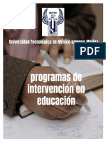 Programas de Intervencion en La Educacion