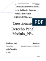 Cuestionario de Derecho Penal Modulo N°2