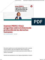 Examen PROFA Cinco Preguntas Sobre El Sistema de Protección de Los Derechos Humanos LP