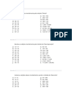 Questões de matemática e adição mental