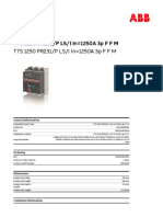 T7S 1250 PR231/P LS/I In=1250A 3p F F M Circuit Breaker