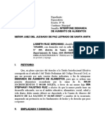 Demanda de Aumento de Alimentos de Lisbeth Ruiz Geronimo