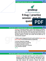 9 Aug - Practice Session - Top 15 Questions