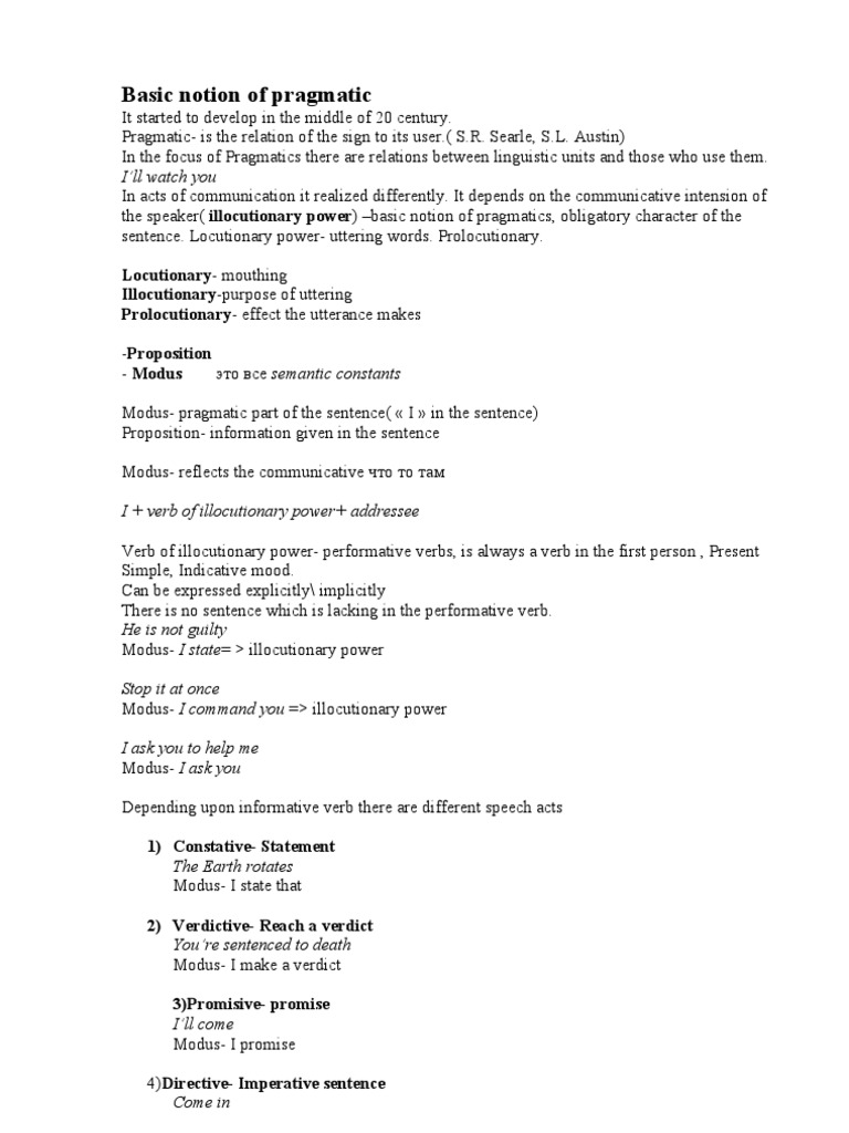 Understanding Basic Pragmatics Concepts | PDF | Self-Improvement