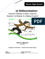 Rules of Differentiation: Learner's Module in Basic Calculus Quarter 3 Module 5 Weeks 5 and 6