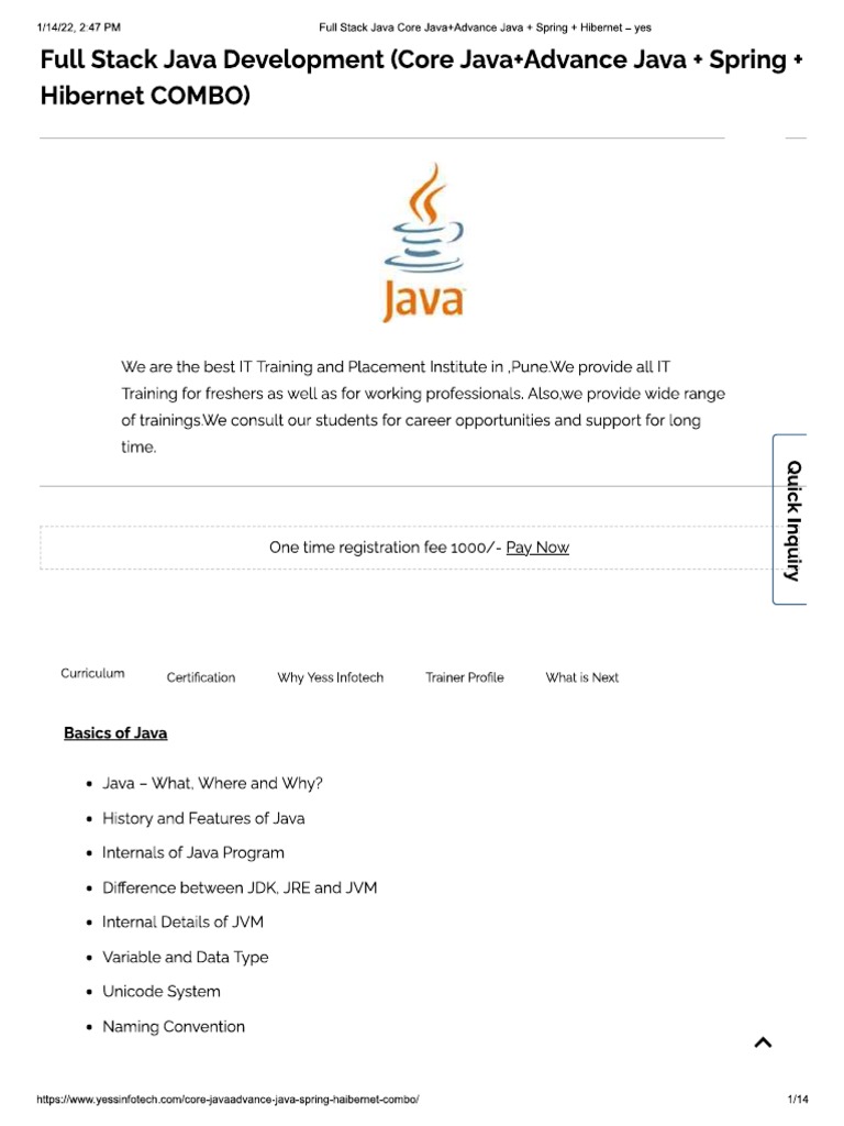 Java Syllabus | PDF