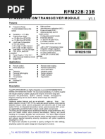 R F M 2 2 B / 2 3 B: Rfm22B/23B Ism Transceiver Module