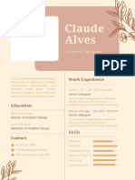 Brown Floral Graphic Designer Resume