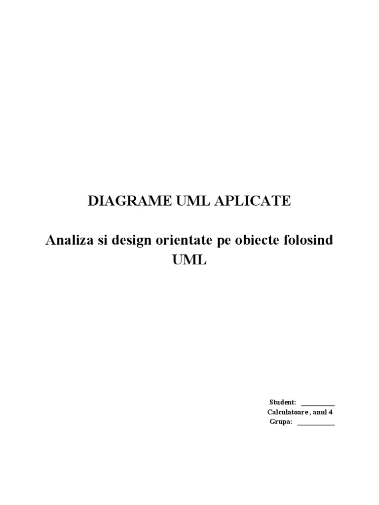 Referat - Proiectarea Orientata Pe Obiecte Folosind UML | PDF