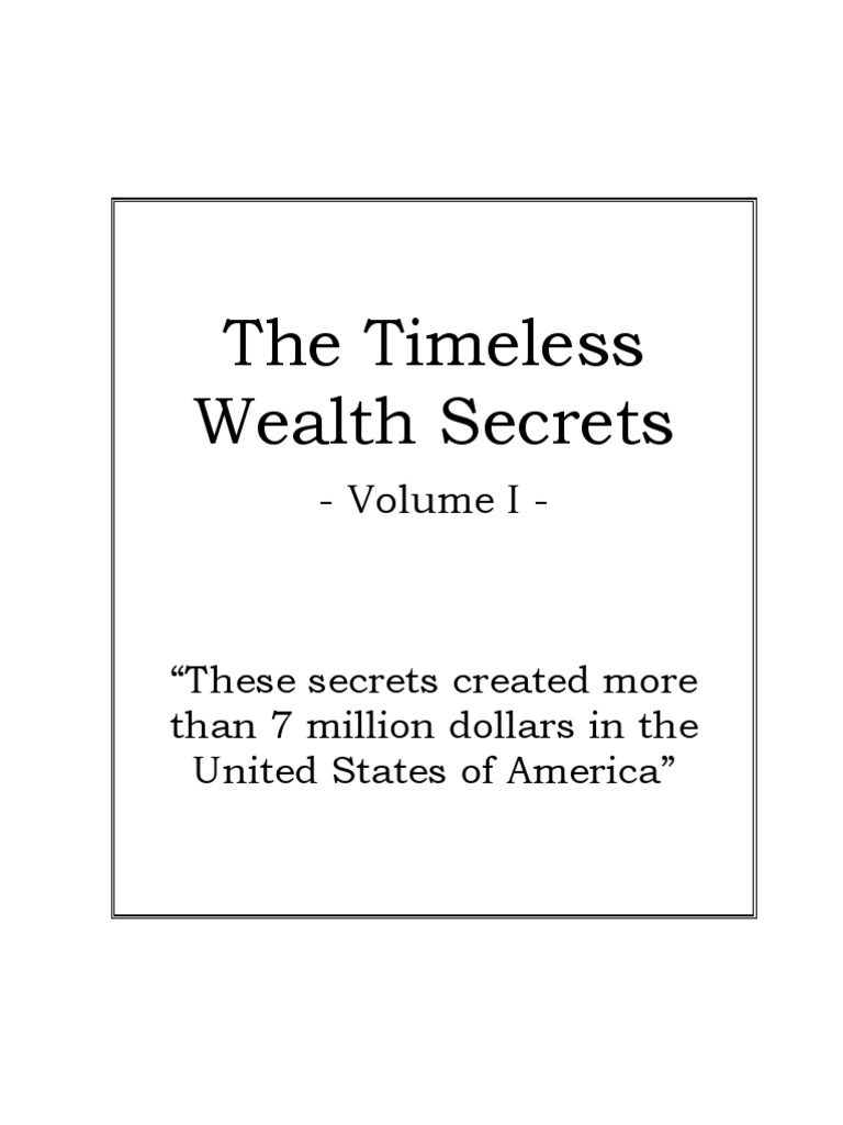The Timeless Wealth Secret By Robert G Allen Pdf E Bay Online