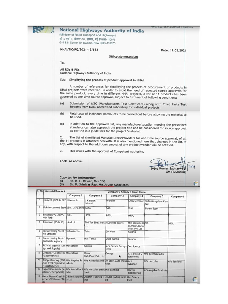 NHAI Notification For Source Approval | PDF