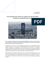 Tour Montparnasse Shows Its Support For The Paris 2024 Olympic Et Paralympic Games Bid