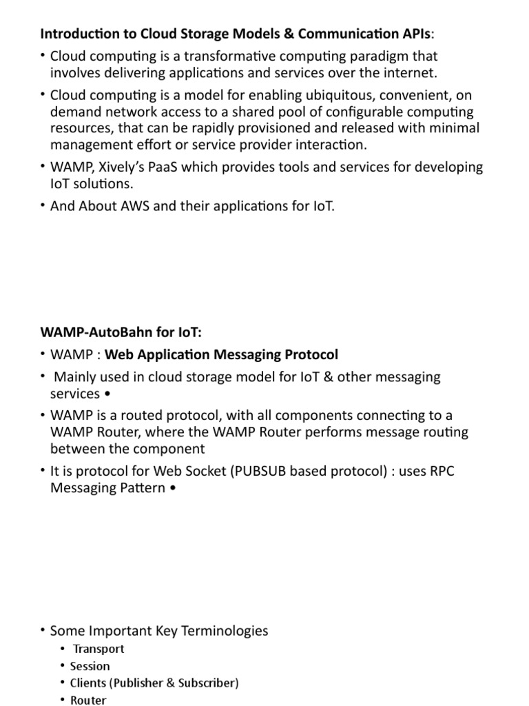 An Introduction to WAMP and Xively Cloud Protocols for IoT Messaging ...