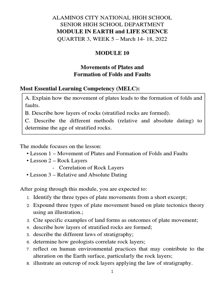 Module in Earth and Life Science | Download grátis PDF | Plate ...