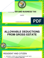 Allowable Dedcutions From Gross Estate