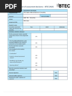 Internal Verification of Assessment Decisions - BTEC (RQF) : Higher Nationals