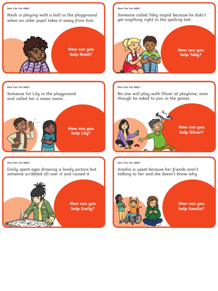 Bullying Scenario Discussion Cards | PDF