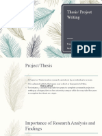 Thesis/ Project Writing: Presentation by Anshu Singh