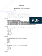 MCQ'S Engineering Mathematics-II: Differential Equation