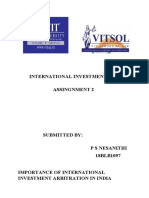 International Investment Law Assingnment 2: Submitted by