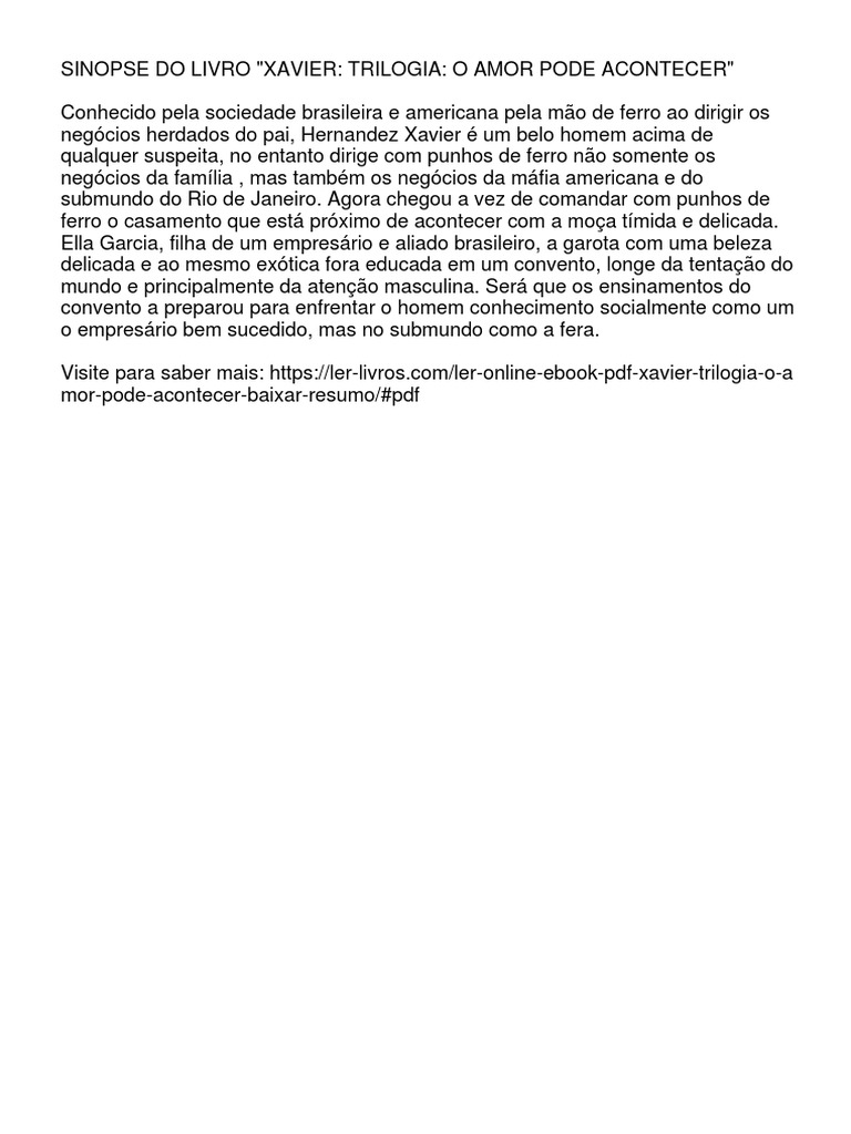 Xavier - Trilogia - o Amor Pode Acontecer | PDF