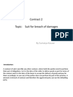 Contract 2 Topic: Suit For Breach of Damages: by Sumaiya Kouser