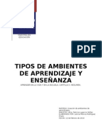 Resumen Tipos y Ambientes de Aprendizaje