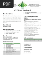 CPCS-241 Database I: Lab Description Lab Learning Outcomes (LLO)