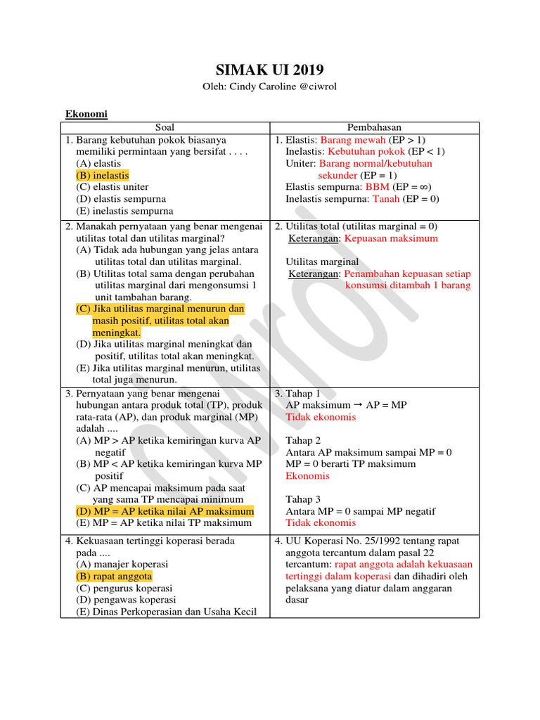 Analisis Permintaan Barang Pokok | PDF