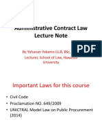 Adminstrative Contract Law Lecture Note by Yohanan