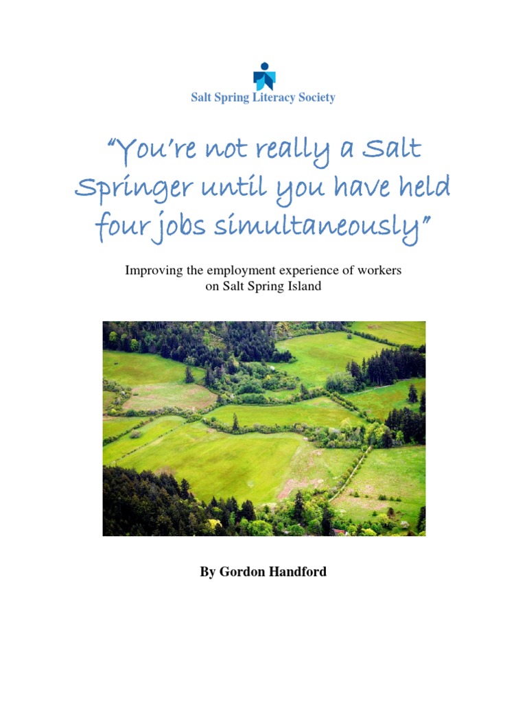 Salt Spring Island Employment Report | PDF | Underemployment | Living Wage