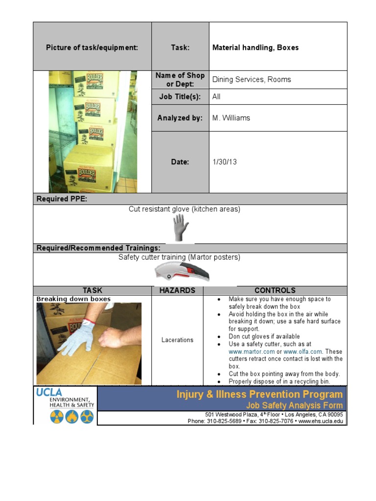 Box Handling Safety Guidelines | PDF